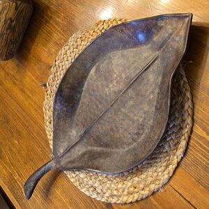 Stunning Metal Leaf Tray